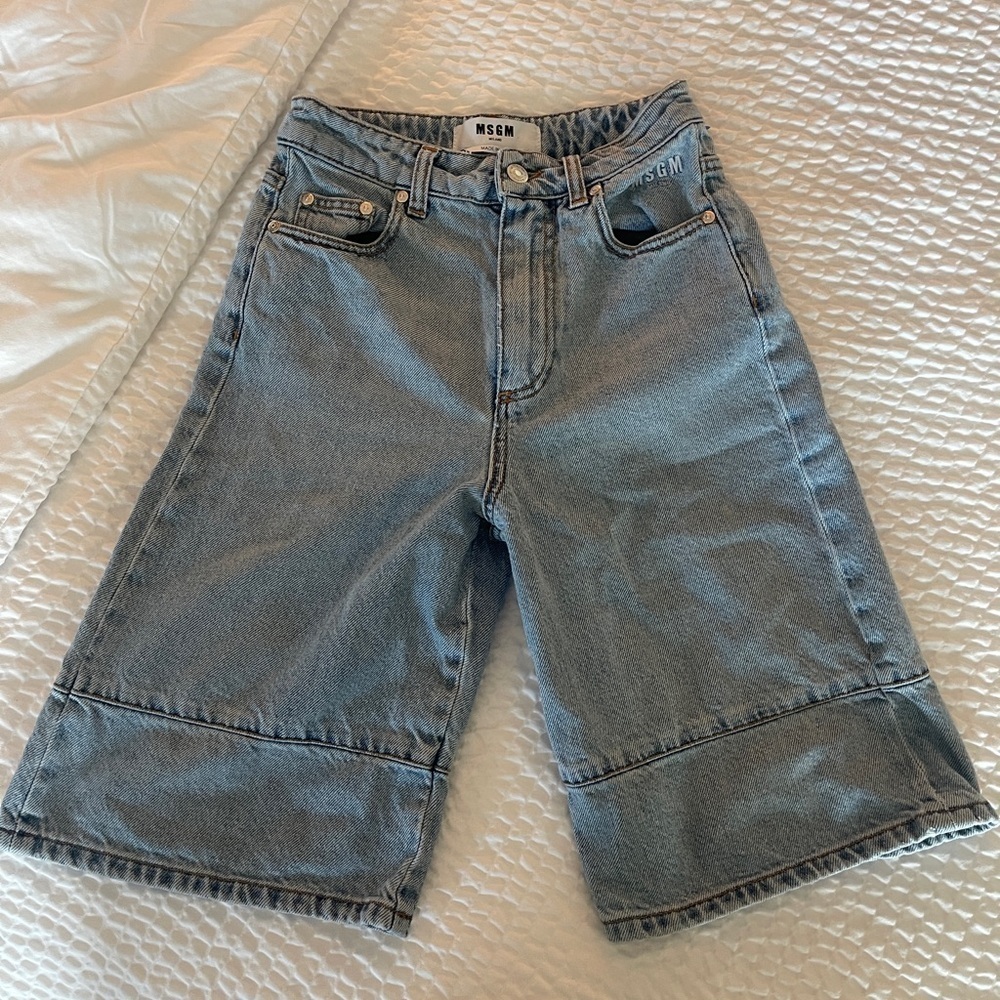 MSGM Denim Bermuda Shorts light wash made in Italy size 38 indie sleaze